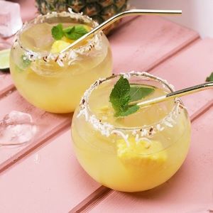 🆕 4 Fish Bowl Glasses Vibin’ on the Island Vibing BNIB